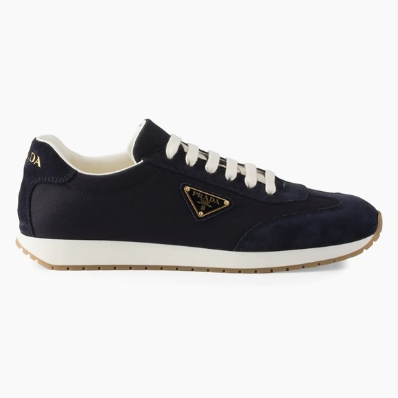 $1070 PRADA Rank Navy Suede /Fabric Sneakers UK8.5 US 9.5 EU 42.5 NWT AUTHENTIC